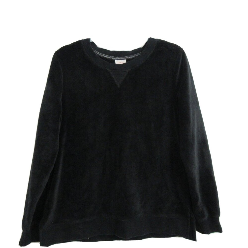 Wondershop Girls Large Black Fuzzy Fleece Sweatshirt Top Loungewear Long Sleeves